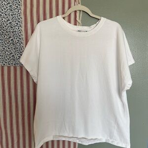 Zara 100% cotton white basic tee